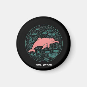 Boto Roze Rivierdolfijn Wilde Dieren Kunst Mat Zal Magneet