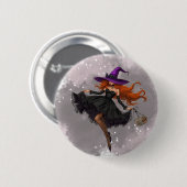 Bóton bruxa elegante Halloween Ronde Button 5,7 Cm (Voorkant /achterkant)