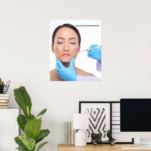 Botox en vulmiddel injecties door esthetische arts poster (Thuiskantoor)