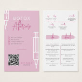 Botox-injecties Nazorgkaart Tijdlijn Doe Niet Visitekaartje (Voorkant /achterkant)
