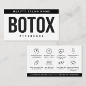 Botox Lip Filler-instructies Bewerkbare nazorg Visitekaartje (Voorkant / Achterkant)