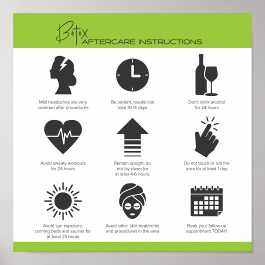 Botox Nazorg Instructie Poster (Voorkant)