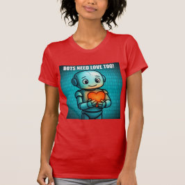 Bots Need Love Too - Women's Bright Red T-shirt