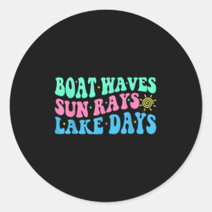 Botsgolven Zonnestralen Meer Dagen Zomer Vakantie Ronde Sticker