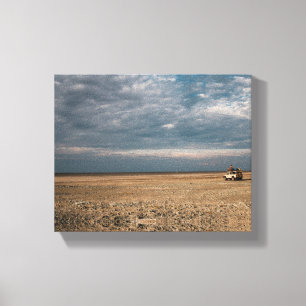 Botswana Africa Makgadikgadi Salt Pans Car Canvas Afdruk