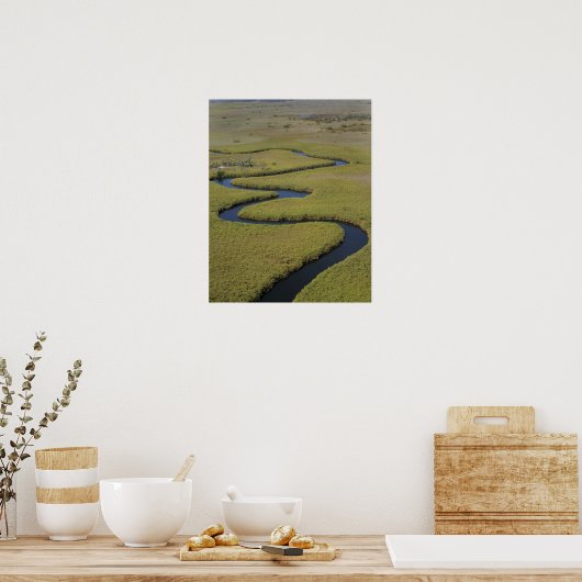 Botswana, Afrika. Arial uitzicht Okavango Poster (Keuken)