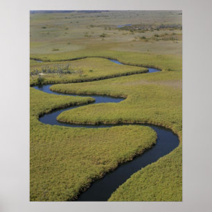 Botswana, Afrika. Arial uitzicht Okavango Poster