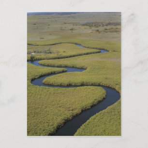 Botswana, Afrika. Luchtbeeld Okavango rivier. Briefkaart
