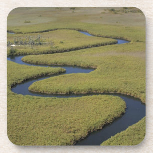 Botswana, Afrika. Luchtbeeld Okavango rivier. Drankjes Onderzetter