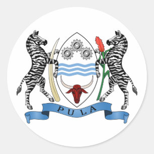 Botswana Coat of Arms Classic Round Sticker
