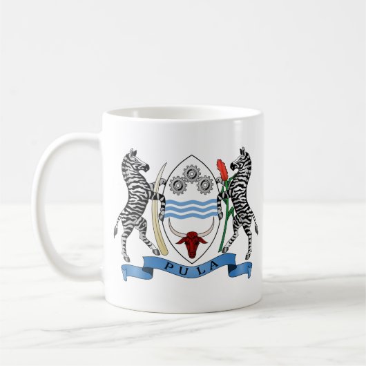 Botswana Coat of Arms Coffee Mok (Links)