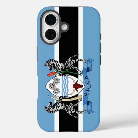 Botswana Coat of Arms/Flag Hoesje-Mate iPhone Case (Achterkant)