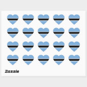 Botswana Flag Heart Sticker (Vel)