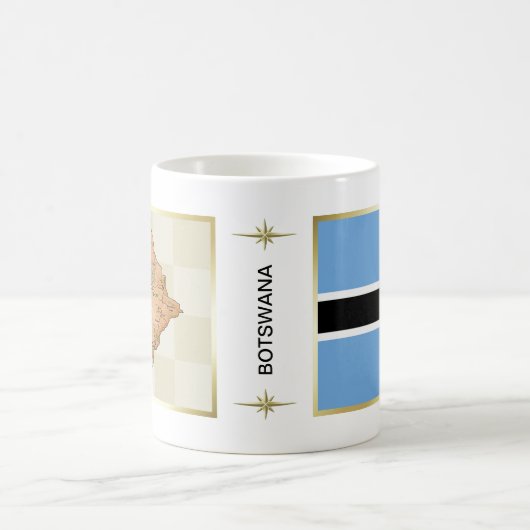 Botswana Flag + Map Mok (Center)