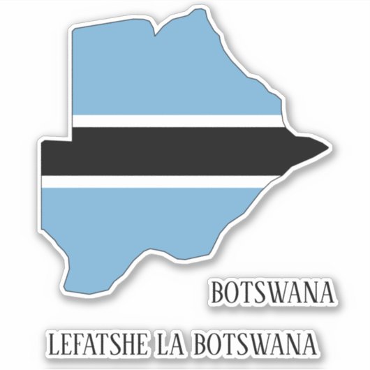 Botswana Flag Map Patriotic Sticker (Voorkant)