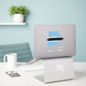Botswana Flag Map Patriotic Sticker (Laptop op bureau)