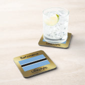 Botswana Flag+Text Onderzetter (Rechterzijde)