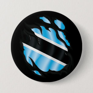 Botswana Gescheurde Vlag Ronde Button 7,6 Cm