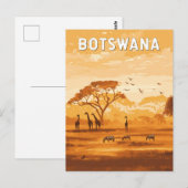 Botswana Illustration Travel Art Vintage Briefkaart (Voorkant / Achterkant)