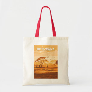 Botswana Illustration Travel Art Vintage Tote Bag