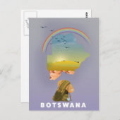Botswana-kaart Briefkaart (Voorkant / Achterkant)