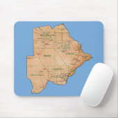 Botswana Kaart Mousepad Muismat (Met muis)