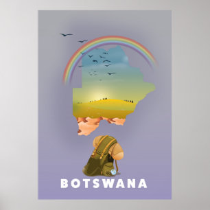Botswana-kaart Poster