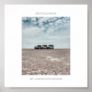 Botswana Makgadikgadi Salt Pans Car Travel Poster