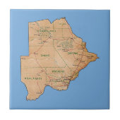 Botswana Map Tile Tegeltje (Voorkant)