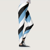 Botswana National Flag Colors Diagonal Striped Leggings (Rechts)