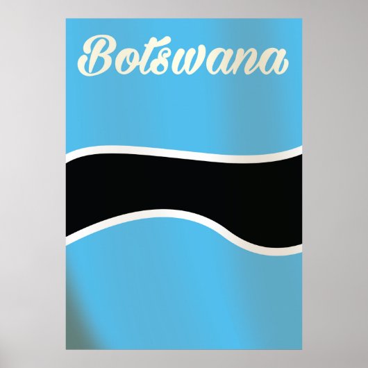 Botswana National Flag -stijl reisposter Poster (Voorkant)