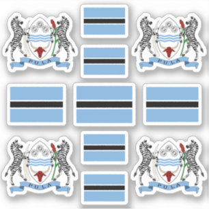 Botswana - nationale symbolen /Wapen en vlag Sticker