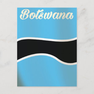 Botswana Nationale Vlag vintage stijl reisposter Briefkaart