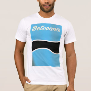 Botswana Nationale Vlag vintage stijl reisposter T-shirt