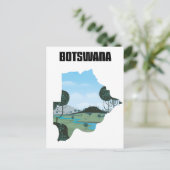 Botswana reisposter briefkaart (Staand voorkant)