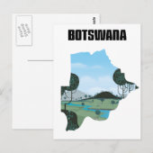 Botswana reisposter briefkaart (Voorkant / Achterkant)