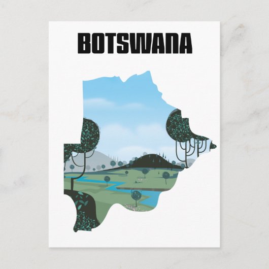 Botswana reisposter briefkaart (Voorkant)