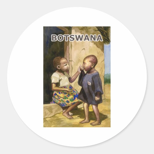 Botswana Ronde Sticker (Voorkant)