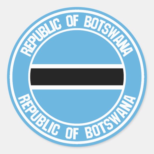 Botswana Round Emblem Ronde Sticker (Voorkant)