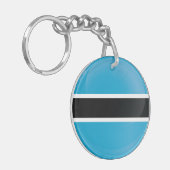 Botswana Round Icon Flag Sleutelhanger (Voorkant Links)