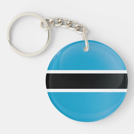 Botswana Round Icon Flag Sleutelhanger (Voorkant)
