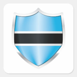 Botswana Silver Shield Flag Vierkante Sticker