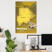 Botswana vintage stijl reisposter. poster (Thuiskantoor)