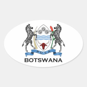 BOTSWANA - vlag/embleem/wapen/symbool Ovale Sticker