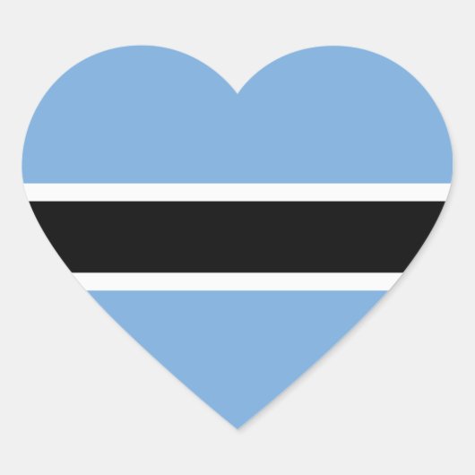 Botswana Vlag Hart Sticker (Voorkant)