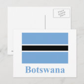 Botswana vlag met naam briefkaart (Voorkant / Achterkant)