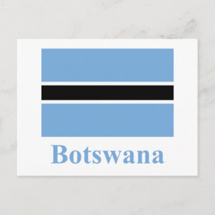 Botswana vlag met naam briefkaart