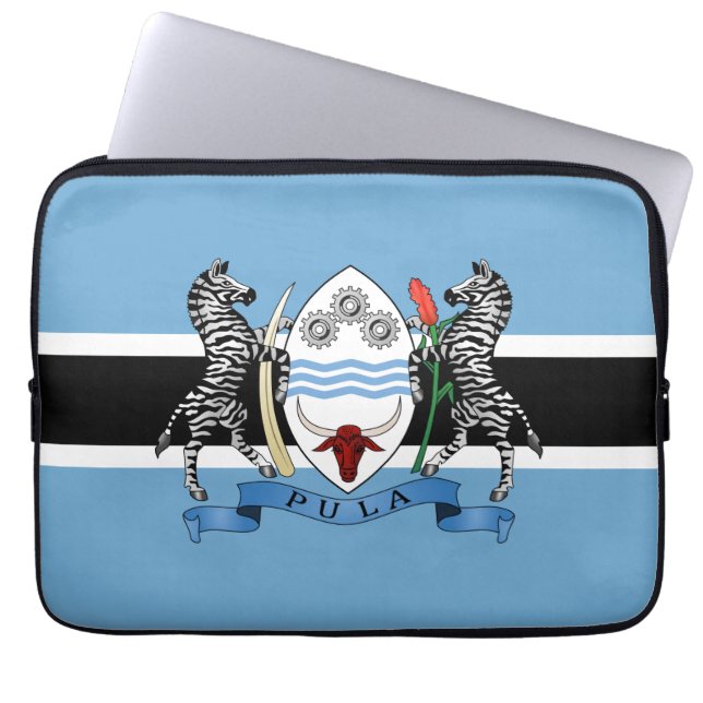 Botswana Wapenmunt/vlag Laptop Sleeve (Voorkant)