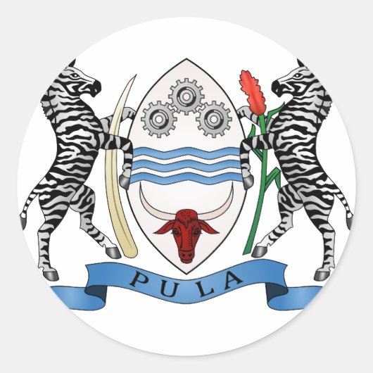 Botswana wapenschild ronde sticker (Voorkant)
