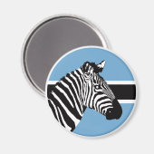 Botswana Zebra Batswana Nationale Dierenvlag Magneet (Voorkant / Achterkant)